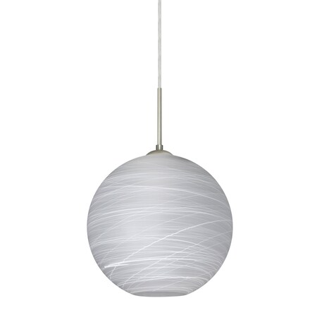 Besa Lighting Coco 10 Pendant, Cocoon, Satin Nickel Finish, 1x60W Incandescent 1JT-COCO1060-SN